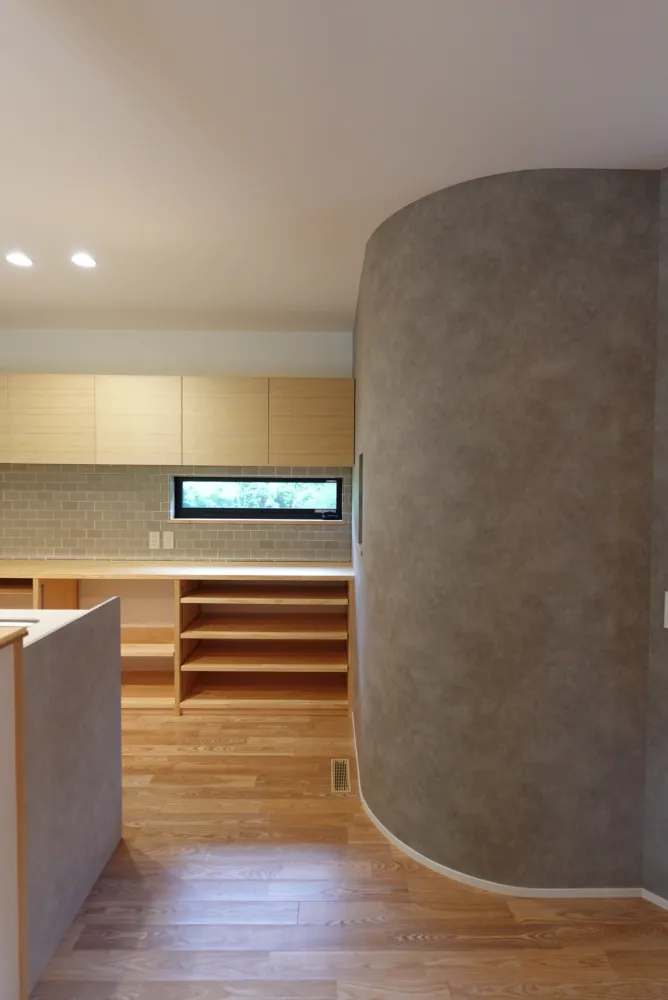 アクセントクロスとアール壁