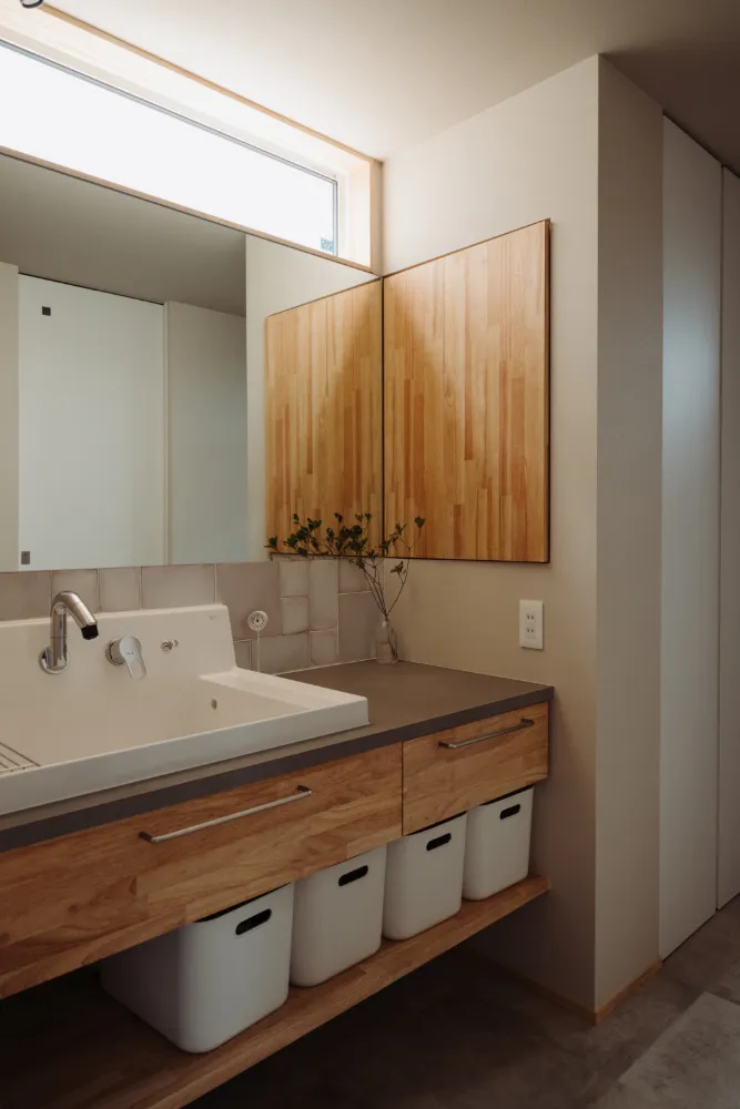 身支度のしやすい洗面コーナー