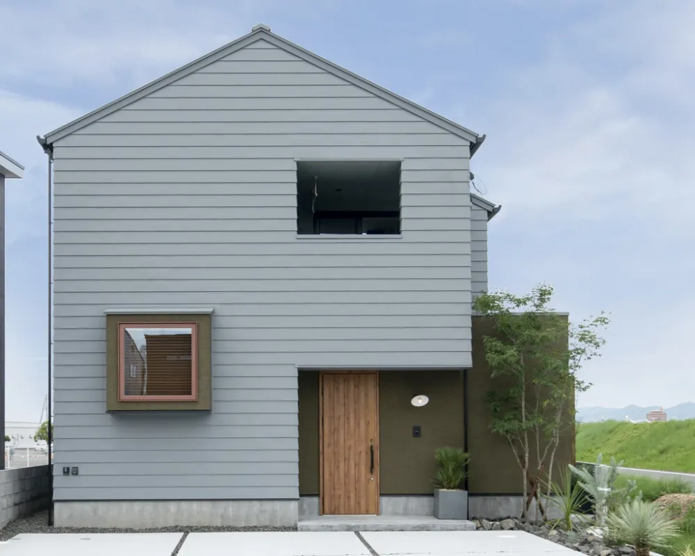 異素材を合わせたおしゃれな外観