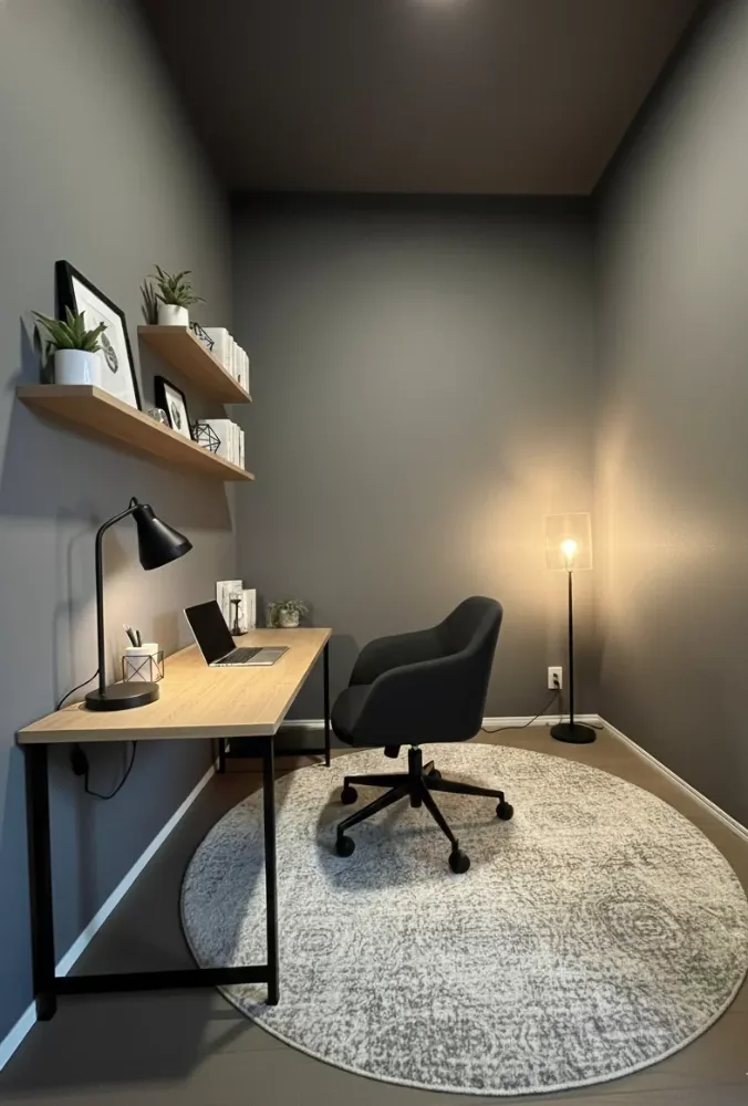 集中と癒しが共存する、洗練されたモダン書斎